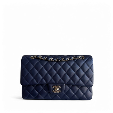 Chanel Classic Flap Medium - Togo/epsom/caviar/clemence/callfskin/cowhide/lambskin 25CM Quilted Midnight Blue Gold Hardware Series 31