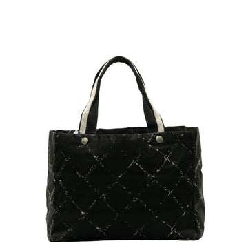 Chanel Old Travel Line Tooth Tooth Bag Shoulder Bag Black Nylon Lady Chanel