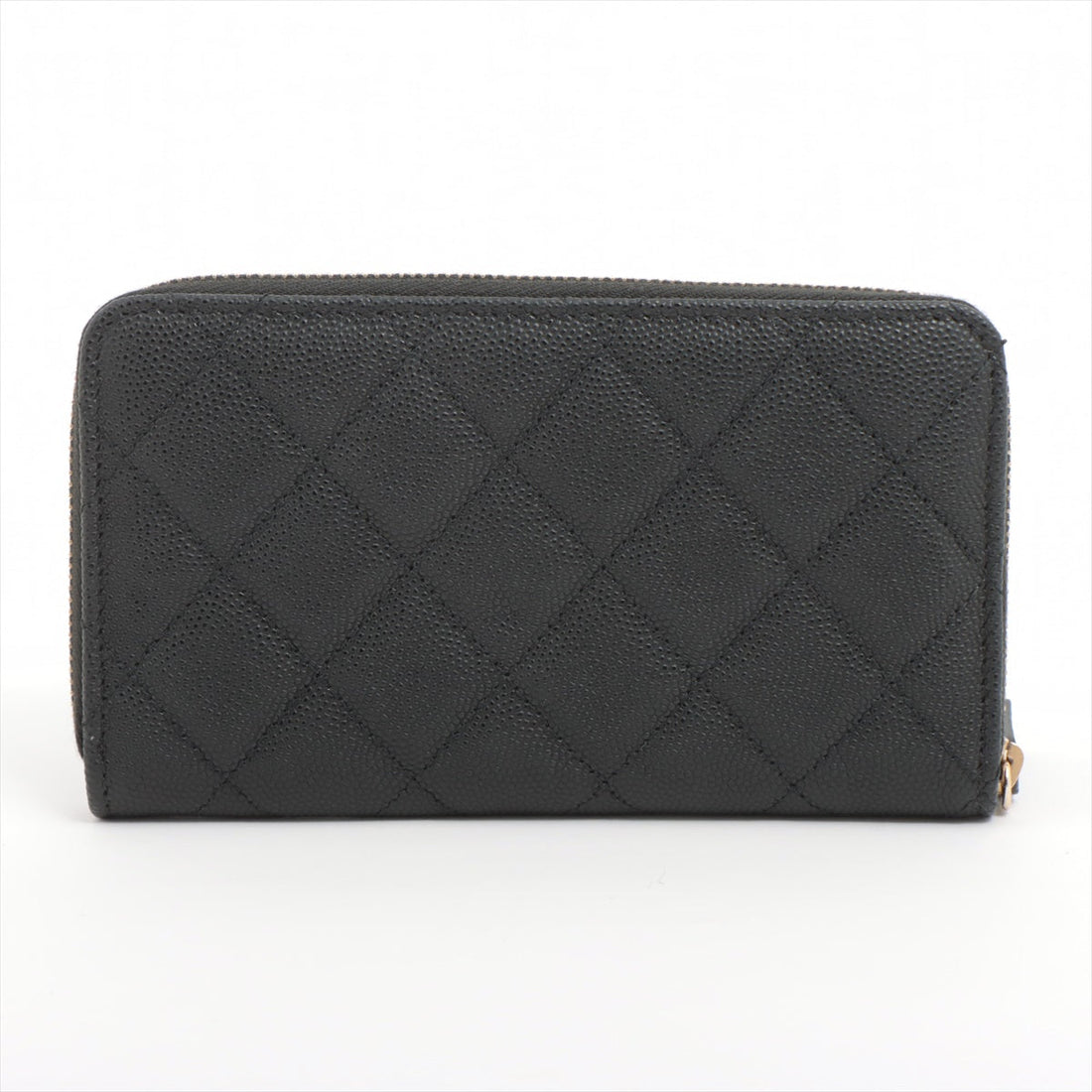 Chanel Matrasse Caviar S Compact Wallet Black Gold  29th