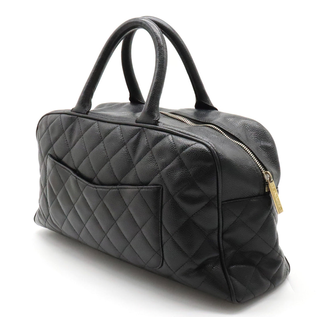 Chanel Mattress Cocono mark Handbag Mini Boston Bag Caviar Skin Leather Black Black Gold  A20997
