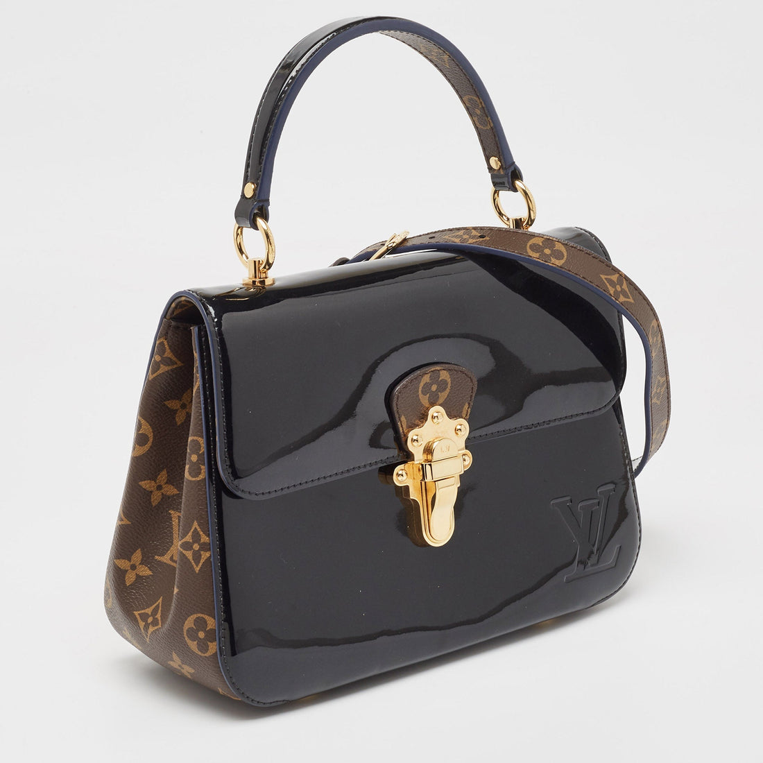 Louis Vuitton Black Vernis Leather And Monogram Canvas Cherrywood Pm Bag