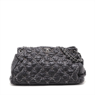Chanel Parivision Nylon Chain Shoulder Bag Black Silver Gold  14th