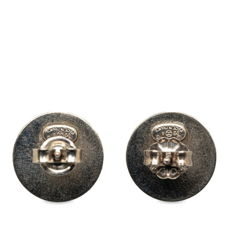Chanel Coco Stud Earrings Silver G Metal