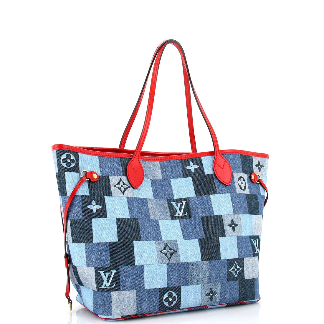 Neverfull Tote Damier and Monogram Patchwork Denim MM