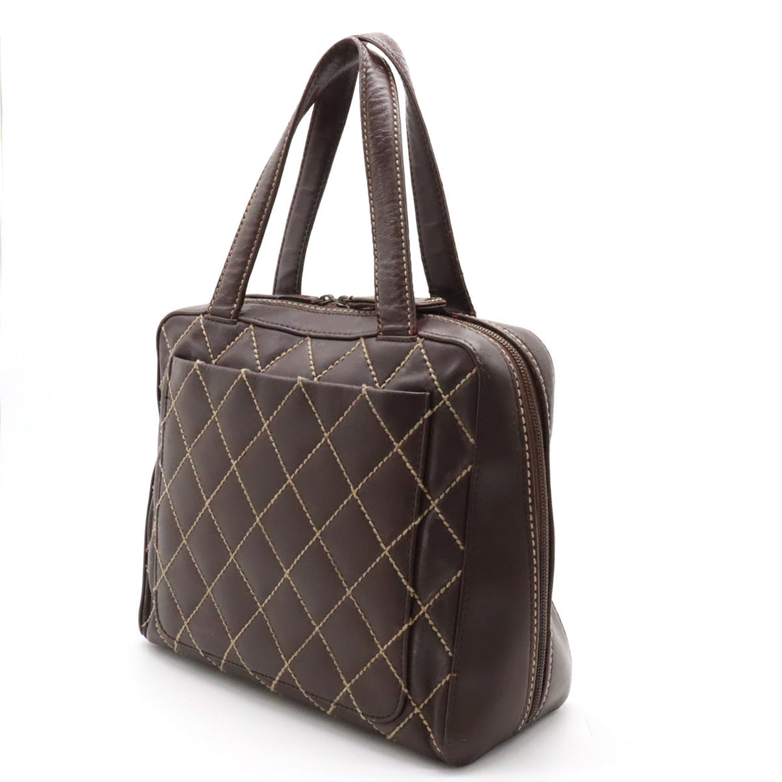 Chanel  Chanel WILDSTETCH COCOno mark TORETH BAG HANDBAG LEADER BRUN TEA TORETH DEPARTS A14693