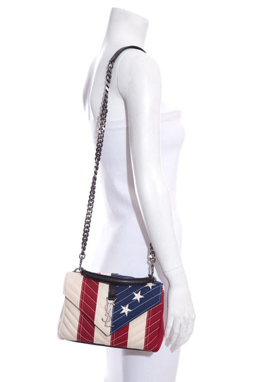 Saint Laurent Red White & Blue Canvas Lou Lou Handbag