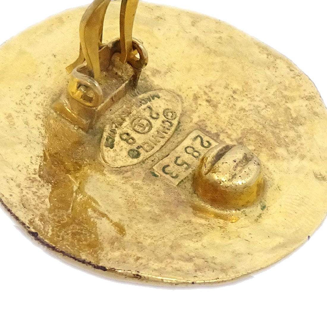 Chanel Button Earrings Gold Clip-On 2853/28