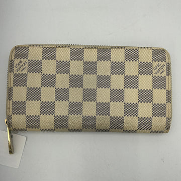 LOUIS VUITTON Zippy Wallet Round Long Zipper Coated Canvas Damier Azur Ivory 2101218245158
