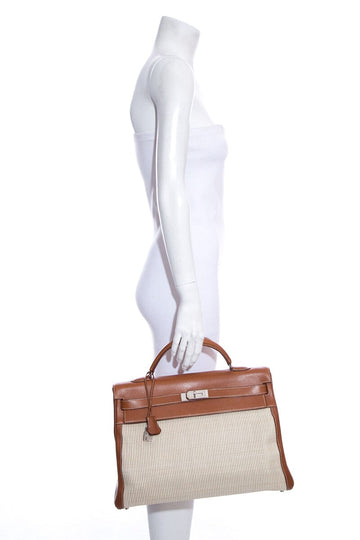 Hermès  Kelly 40 Crinoline & Barenia Leather Handbag