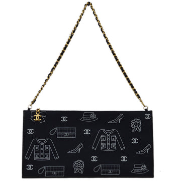 Chanel Fall 2002 Black Canvas Icon Chain Handbag
