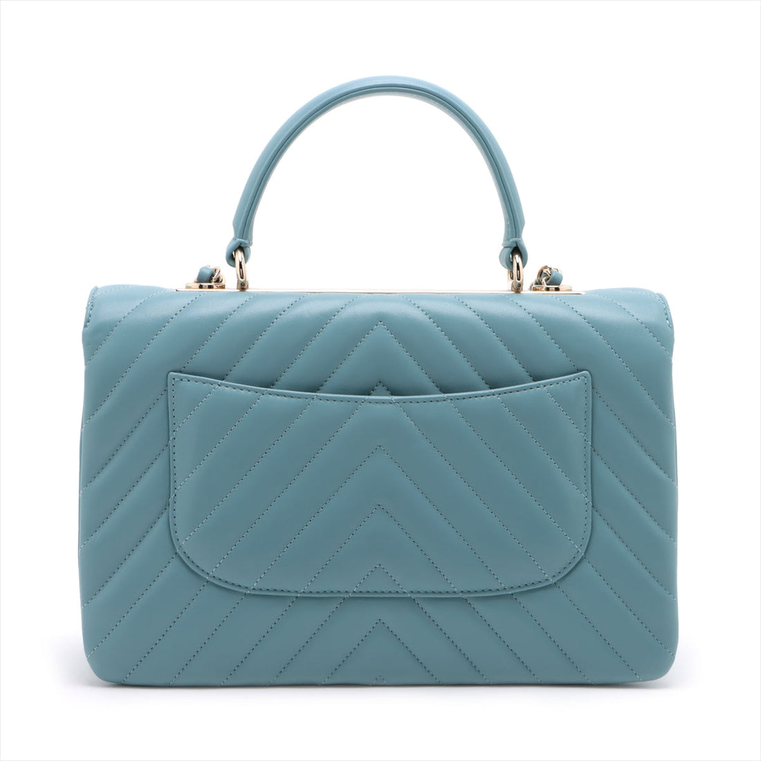 Chanel Chevron Top Handle Bag in Light Blue 25th Series