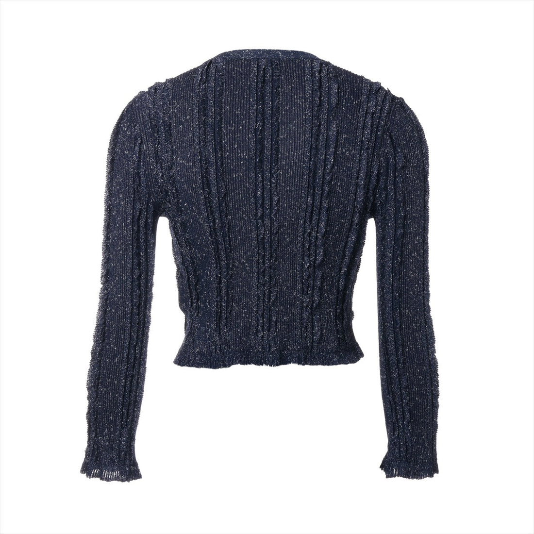Chanel Coconut Button 23P Viscous Cardigan 34  Navy P74585  Race Short Race