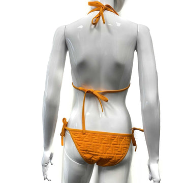 FENDI - Excellent - Orange FF Logo Triangle Bikini 38 US 6
