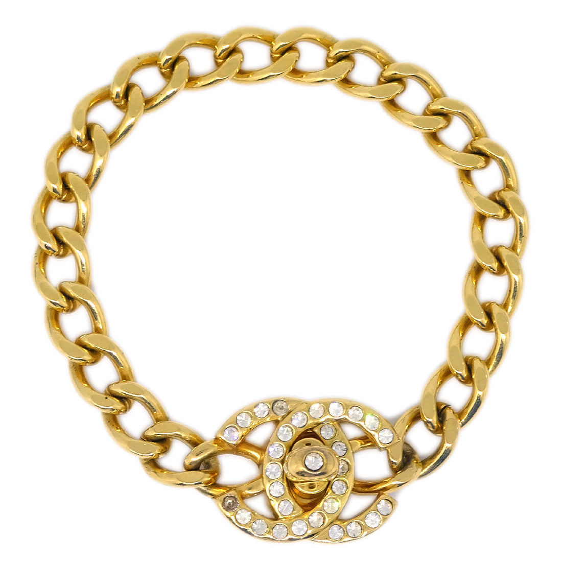 Chanel Turnlock Chain Bracelet Gold 96A