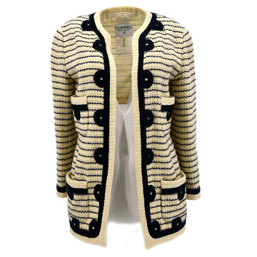 Chanel Collarless Jacket Navy #36