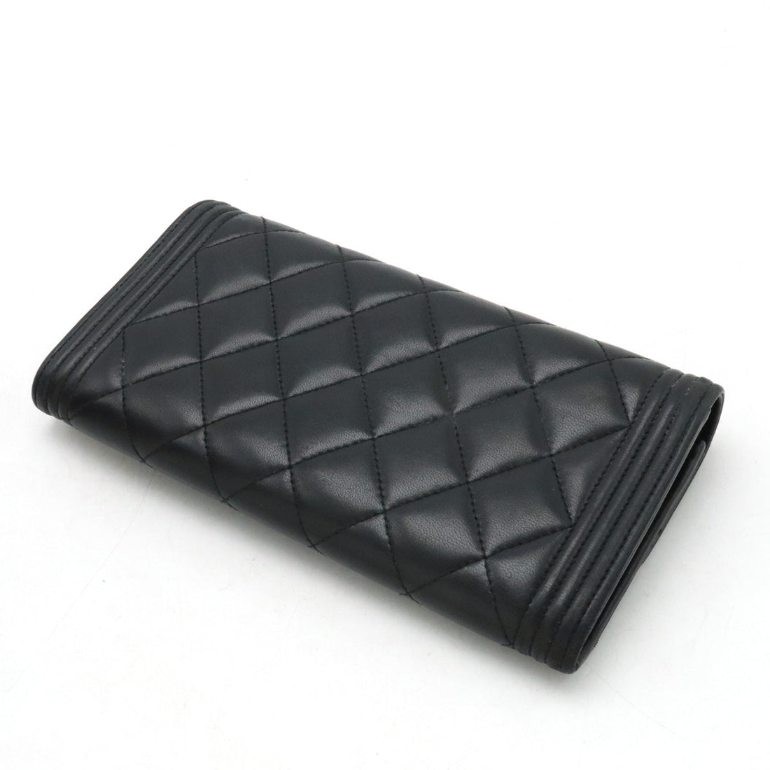 Chanel  Chanel BOY  Chanel MATRASSES COCOno mark 2 Foldable Wallet 2 Foldable Wallet Leather Black Black Silver Gold  A80286