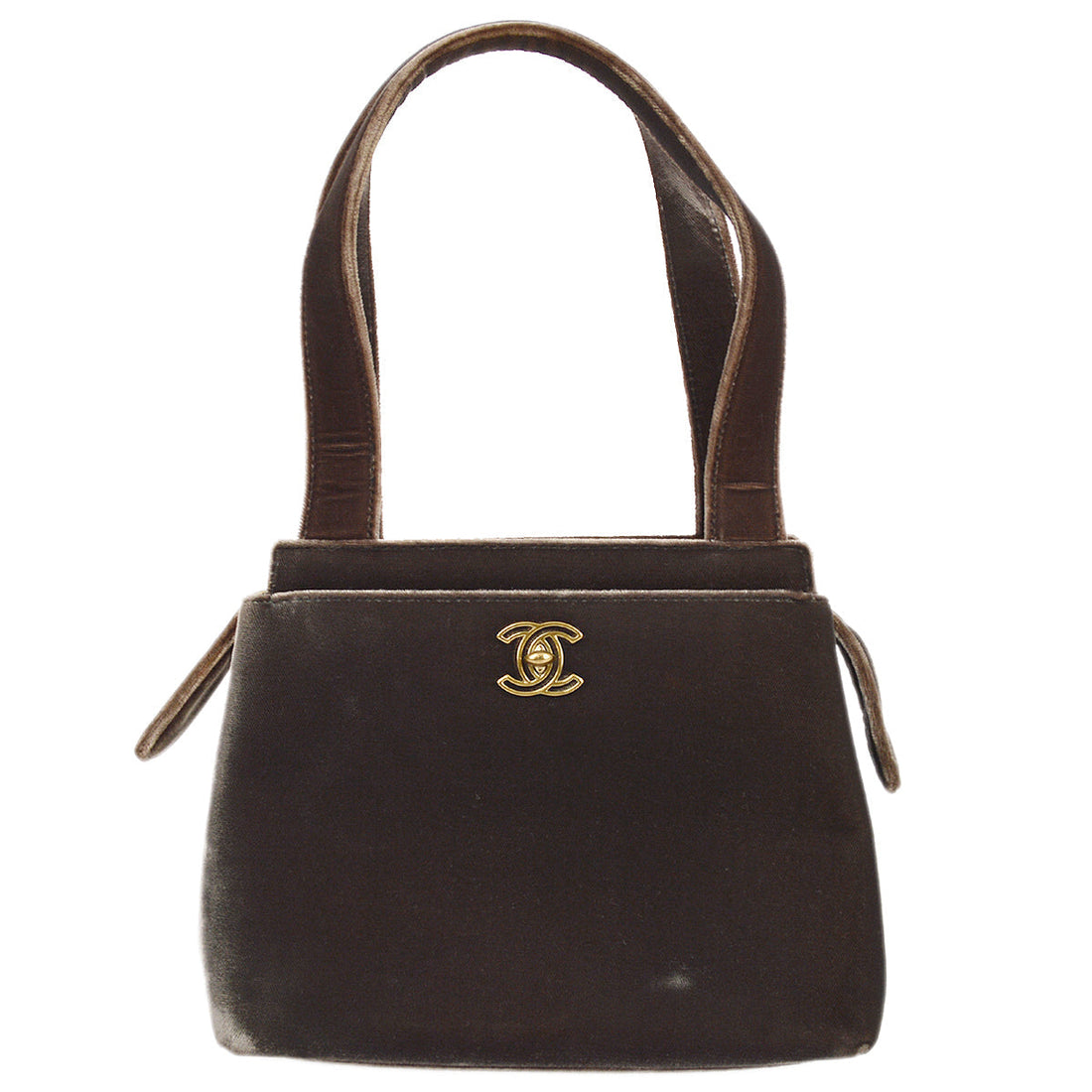 Chanel Brown Velvet Handbag