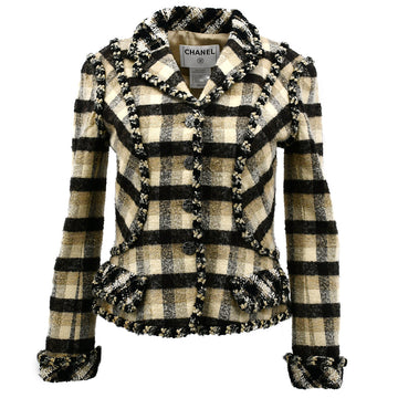 Chanel Single Breasted Jacket Beige 06A #36
