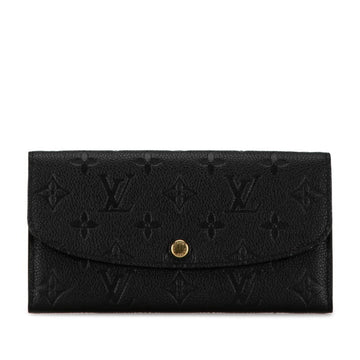 Louis Vuitton Monogram Empreinte  Noir Leather Long Wallet (Bi-Fold)