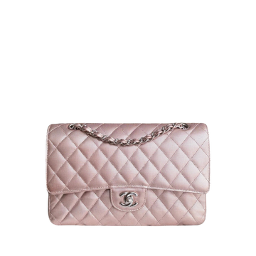 Chanel Classic Flap Medium - Pixelated CalBNkin Metallic Pink Silver Hardware Series 21