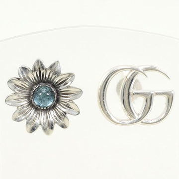 Gucci Silver Double G Flower Topaz Earrings
