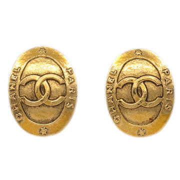 Chanel Oval Earrings Clip-On Gold 2842/28