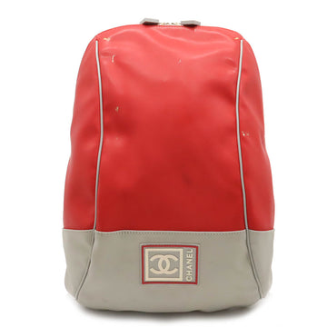 Chanel  Chanel SPORTS LINE COCOno mark BACKPACK RUCKSACH LAVER Mesh RED RED GREY