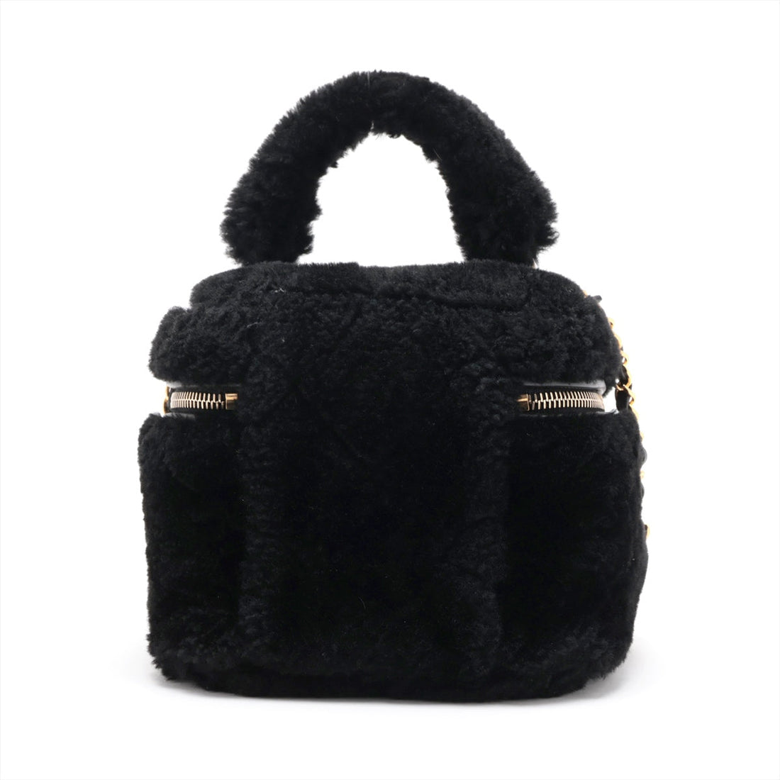 Chanel Coco Sealing 2WAY Shoulder Bag Vanity Black G  AS3357