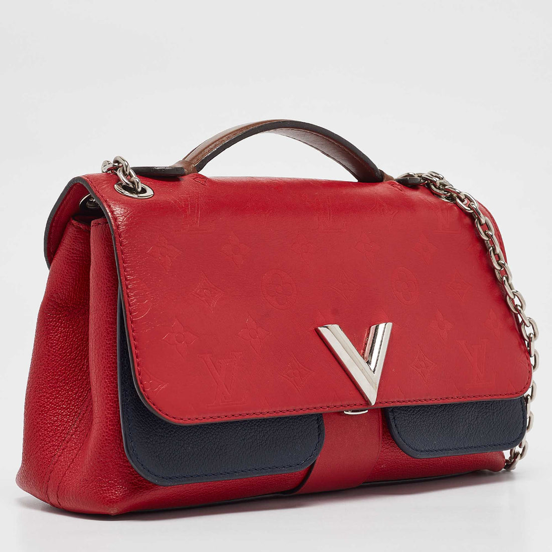 Louis Vuitton Red/blue Monogram Leather Very Chain Bag