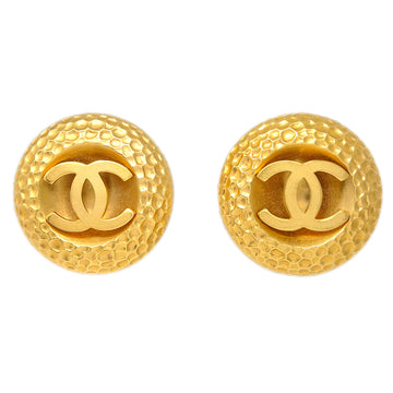 Chanel Button Earrings Gold Clip-On 29