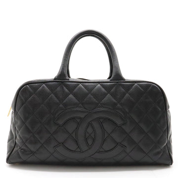 Chanel Mattress Cocono mark Handbag Mini Boston Bag Caviar Skin Leather Black Black Gold  A20997
