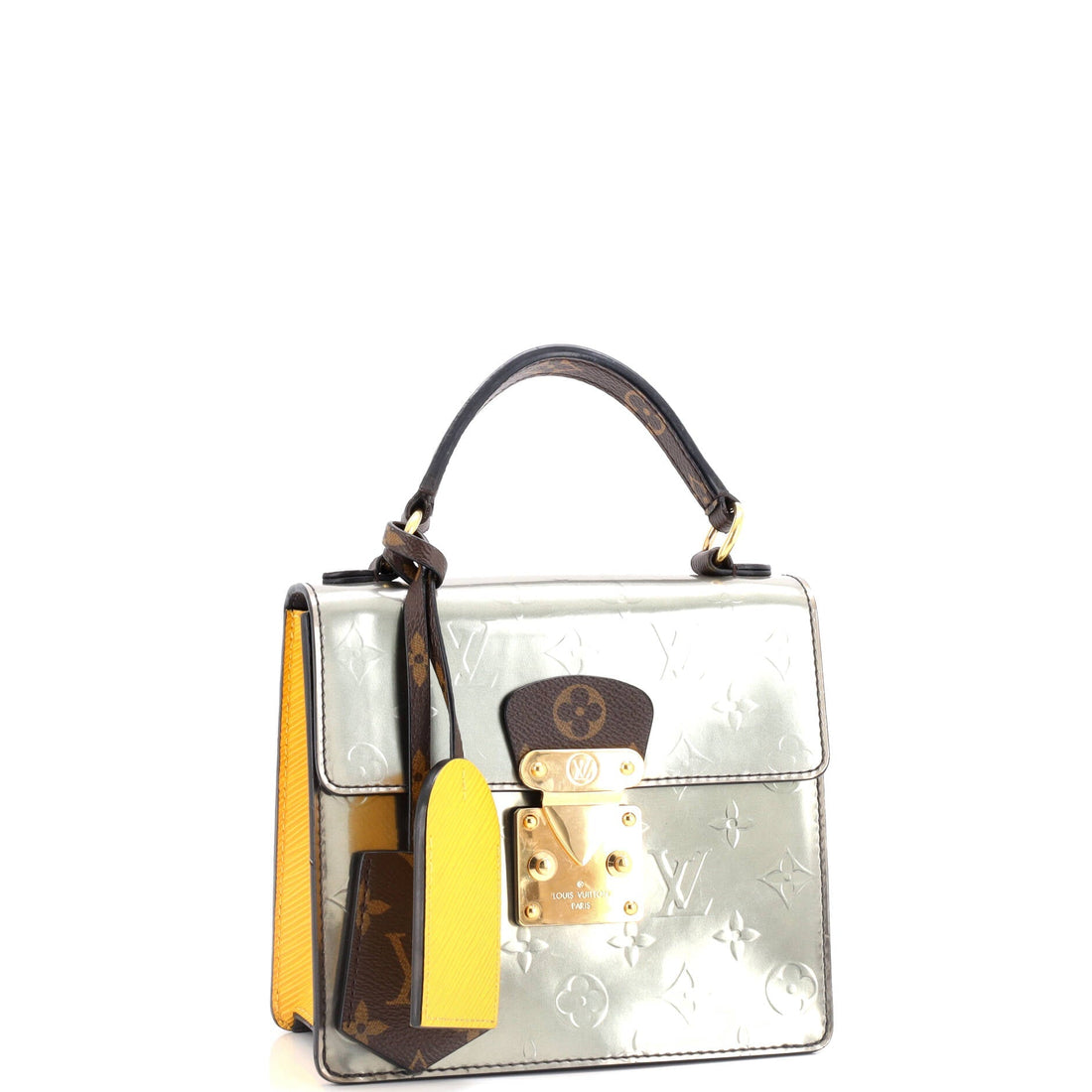 Spring Street NM Handbag Monogram Vernis with Monogram Canvas and Epi Leather