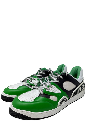 Gucci Basket Green Leather Sneakers US 13.5