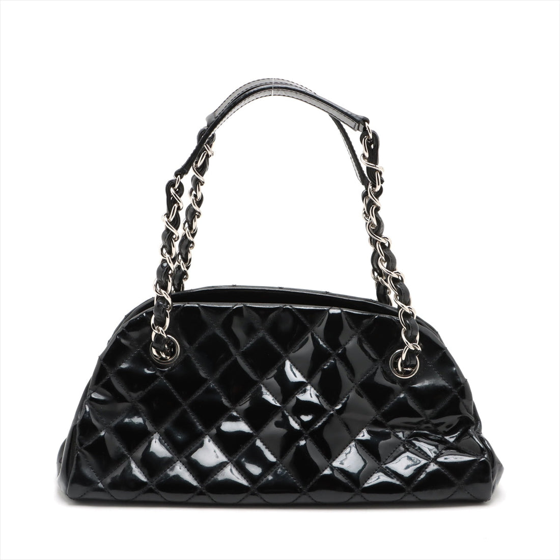 Chanel Mademoiselle  Leather Chain Shoulder Bag Black Silver G  14th