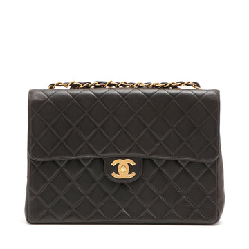 Chanel DECAMATRASE Lambskinkin Single Flap Double Chain Bag Black Gold  4th