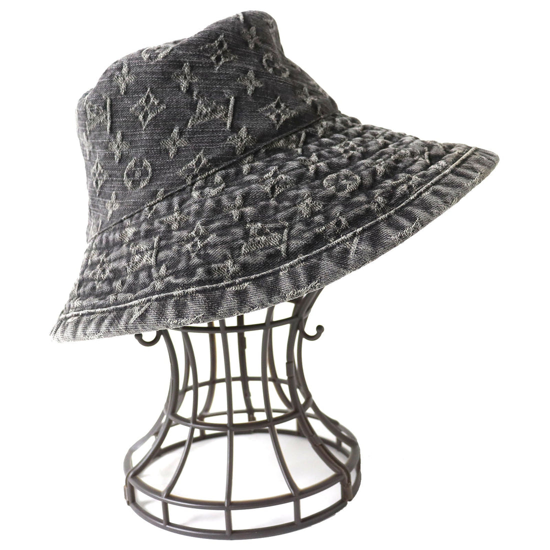 Louis Vuitton Monogram Denim Bucket Hat Black S