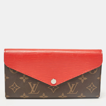 Louis Vuitton Cherry  Leather And Monogram Canvas Marie-Lou Long Wallet