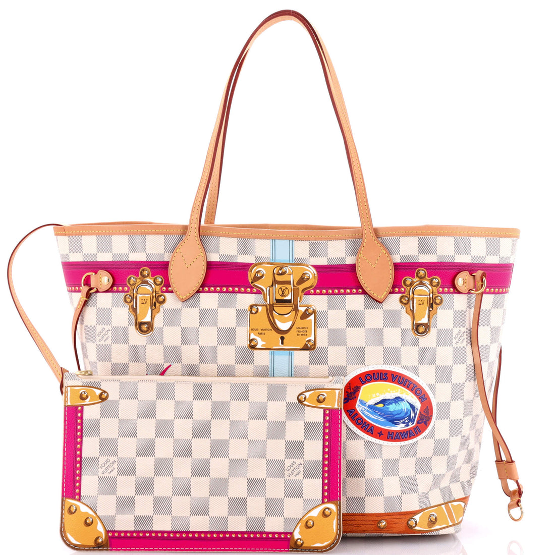 Neverfull NM Tote Limited Edition Cities Damier Summer Trunks MM