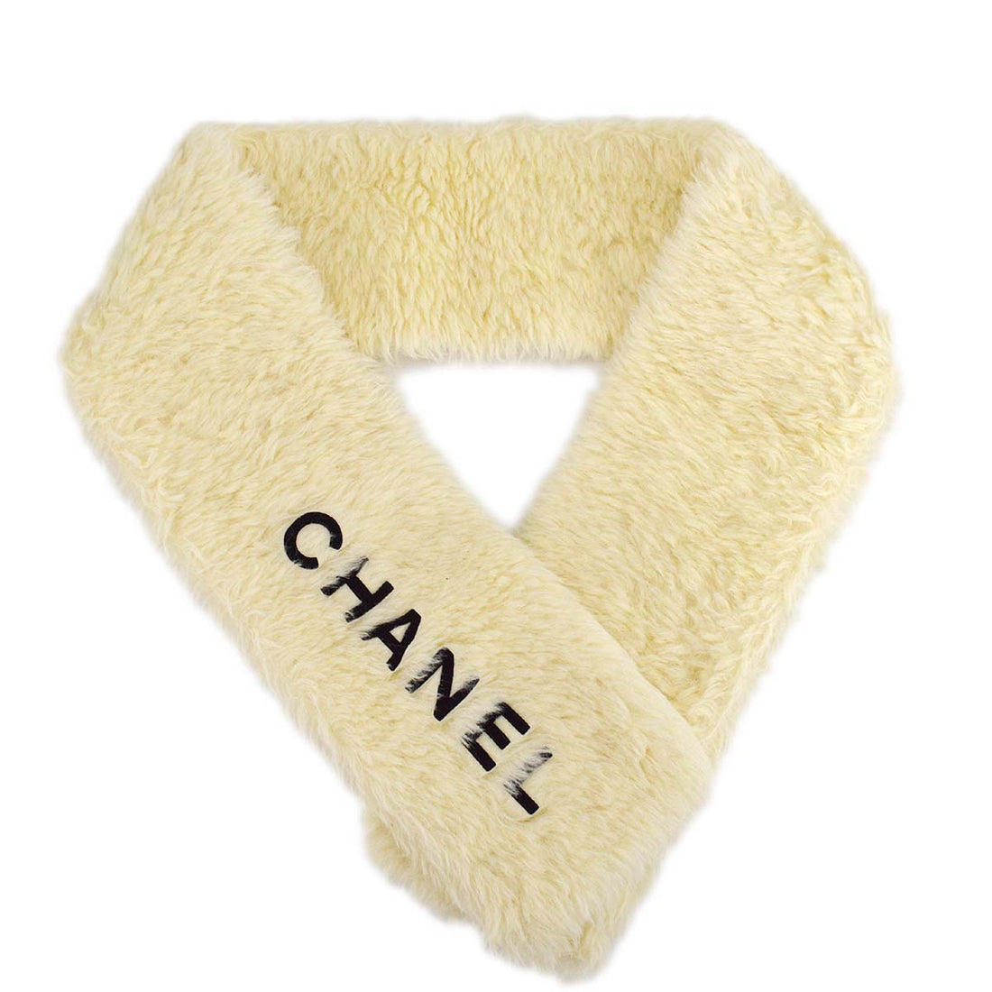 Chanel Fur Shawl White Small New