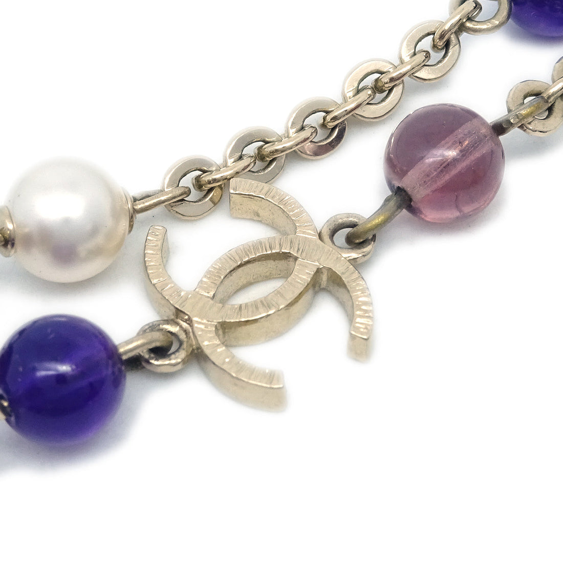 Chanel Stone Artificial Pearl Chain Necklace 07A