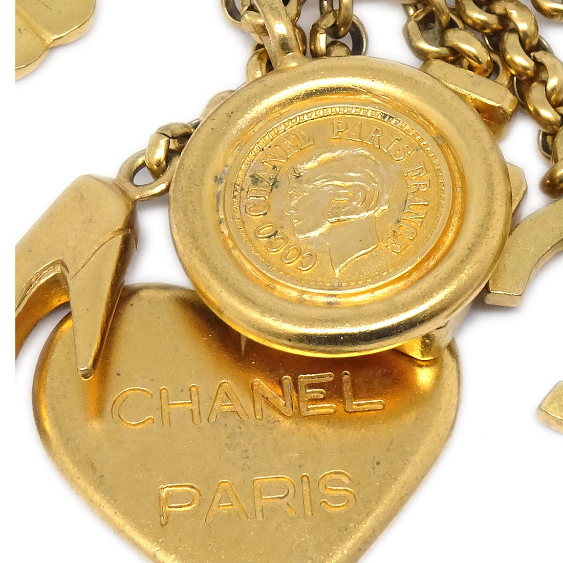 Chanel Icon Gold Chain Pendant Necklace 95A