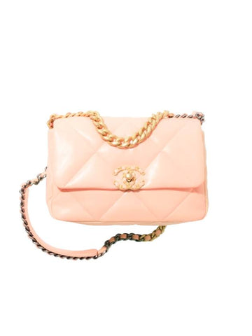 19 Lambskin Medium Hand Cross Bag  Orange Chanel