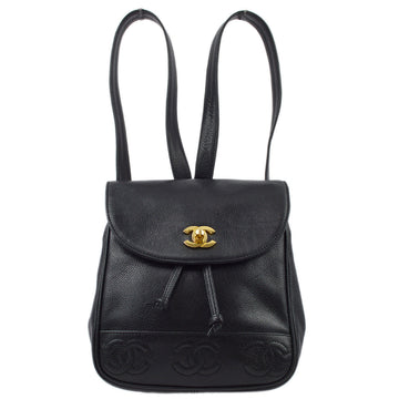 Chanel Black Caviar Triple CC Backpack