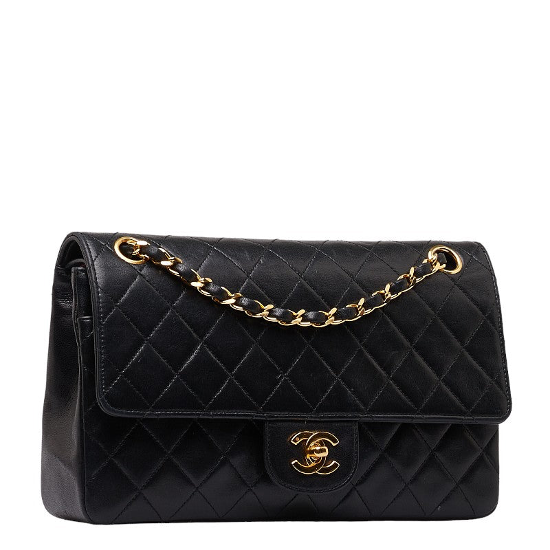 Chanel MATRASSES 25 COCOno mark CHAIN SHOLDER BAG BLACK Lambskinkin LADY CHANEL