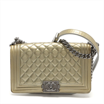 Chanel Boy  Chanel 25  Leather Chain Shoulder Bag G x Silver Silver  17 A67086