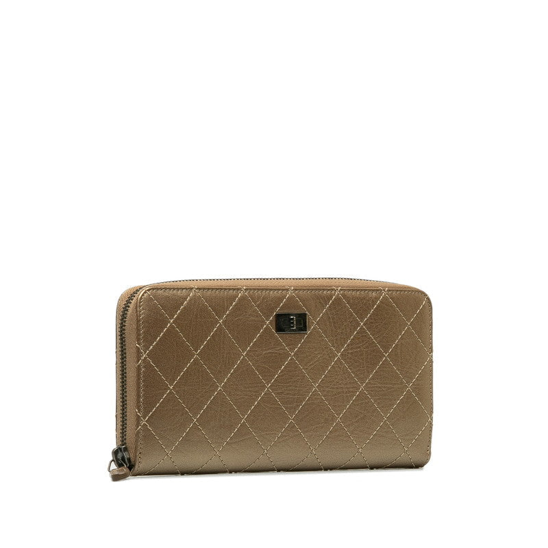 Top Quality Chanel Matrace 2.55 Bronze Roundfassner Long Wallet Gold Leather Lady Chanel