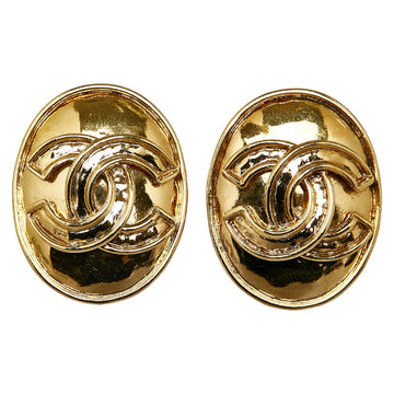 Chanel  Cocono mark Oval Earring Gold  Ladies Chanel