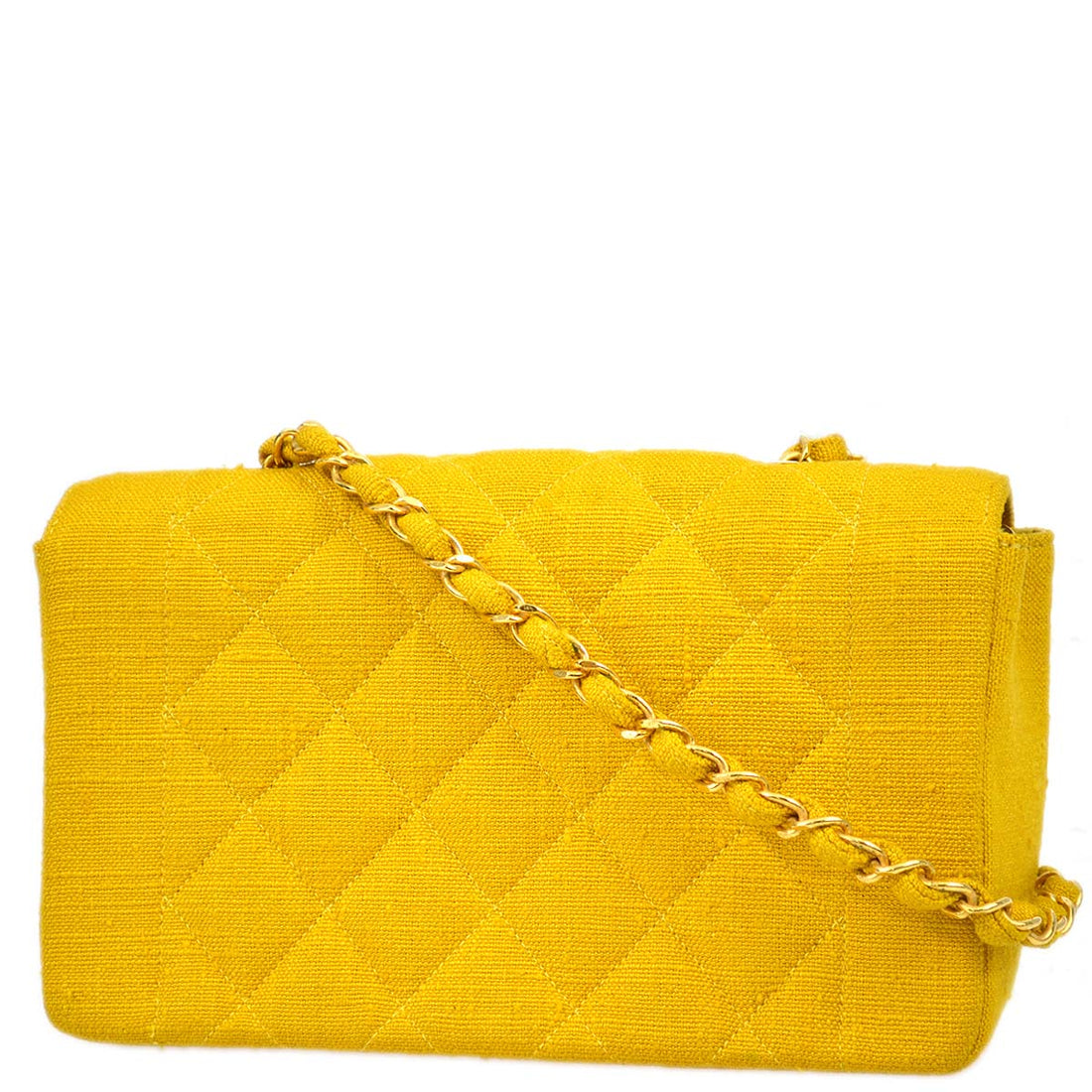 Chanel * 1991-1994 Diana Small Yellow Linen