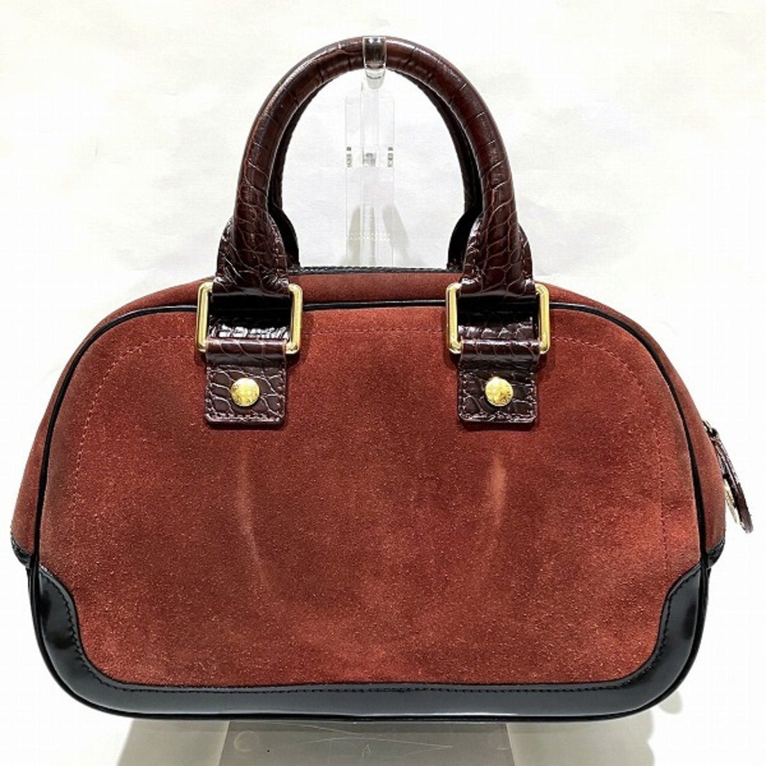 Louis Vuitton Stamp Bag  Suede Handbag