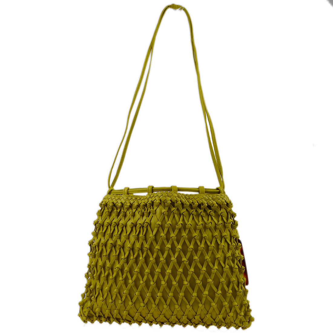 Chanel Green Lambskin Braided Shoulder Bag